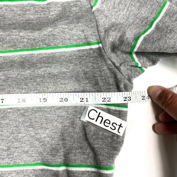 Vans Womens Gray Striped Puff Sleeve Crew Neck Cropped Pullover Sweatshirt Sz XL - Picture 5 of 6